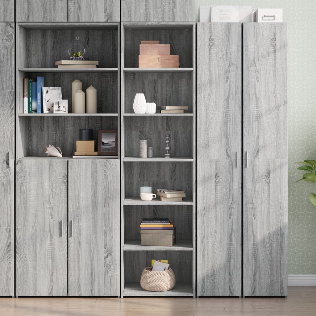 Hoge kast 50x41x185 cm bewerkt hout grijs sonoma eikenkleurig is nu te koop bij PeponiXL, paradijselijk wonen!
