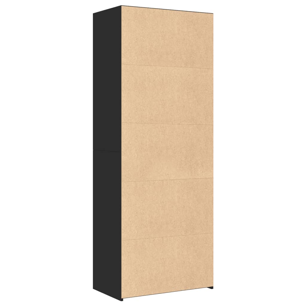 Hoge kast 70x41x185 cm bewerkt hout zwart is nu te koop bij PeponiXL, paradijselijk wonen!