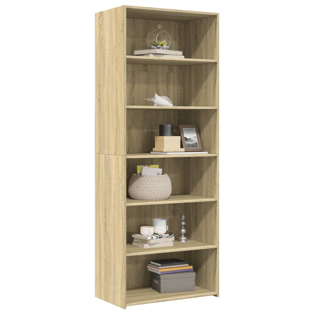 Hoge kast 70x41x185 cm bewerkt hout sonoma eikenkleurig is nu te koop bij PeponiXL, paradijselijk wonen!