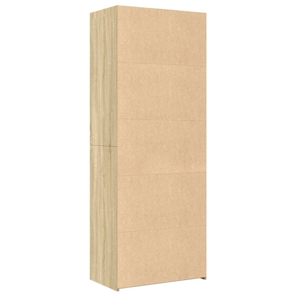 Hoge kast 70x41x185 cm bewerkt hout sonoma eikenkleurig is nu te koop bij PeponiXL, paradijselijk wonen!