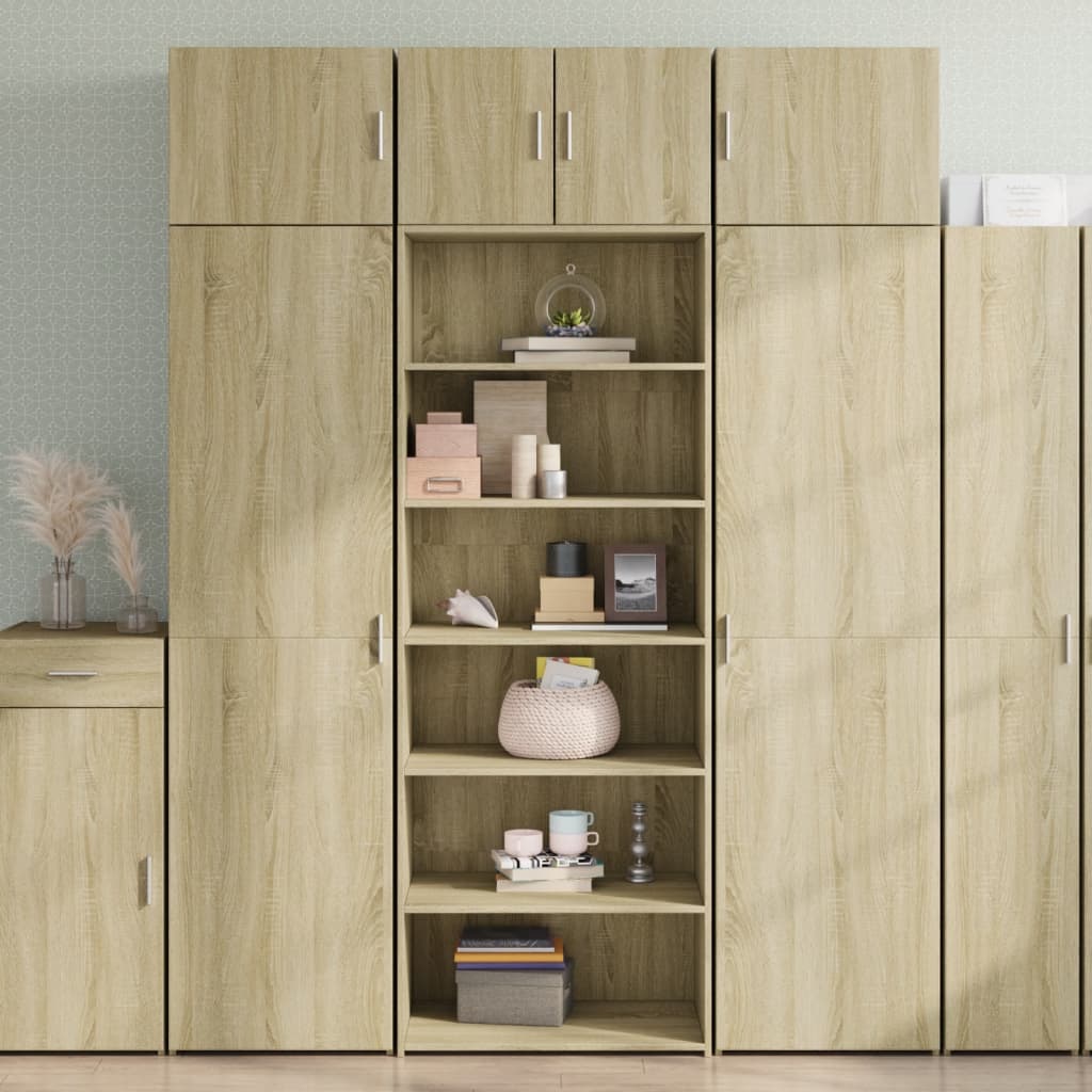 Hoge kast 70x41x185 cm bewerkt hout sonoma eikenkleurig is nu te koop bij PeponiXL, paradijselijk wonen!