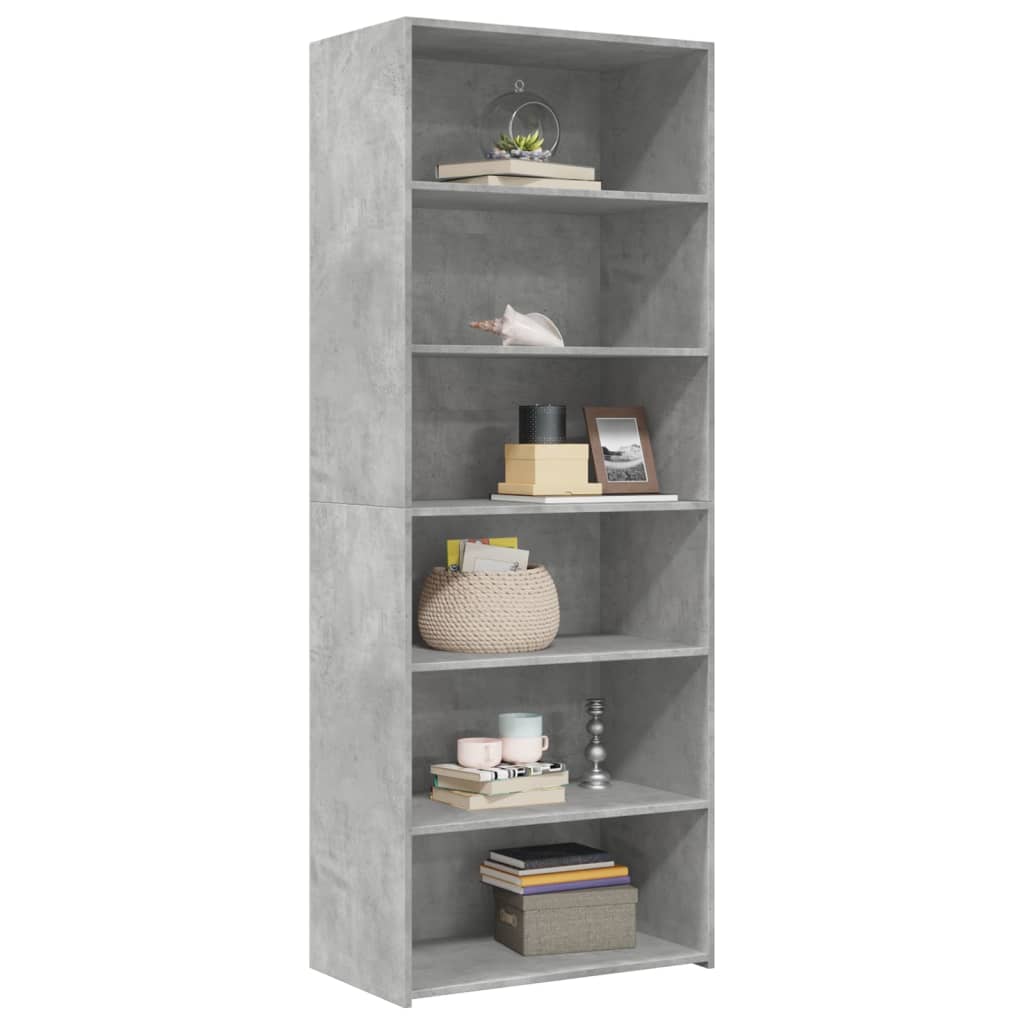 Hoge kast 70x41x185 cm bewerkt hout betongrijs is nu te koop bij PeponiXL, paradijselijk wonen!