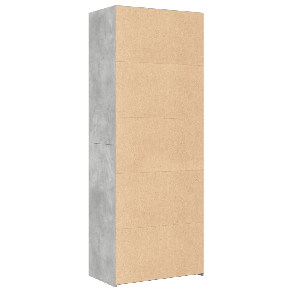 Hoge kast 70x41x185 cm bewerkt hout betongrijs is nu te koop bij PeponiXL, paradijselijk wonen!