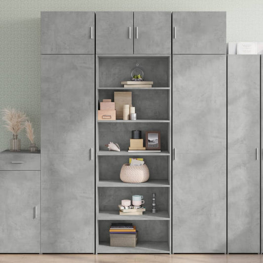 Hoge kast 70x41x185 cm bewerkt hout betongrijs is nu te koop bij PeponiXL, paradijselijk wonen!