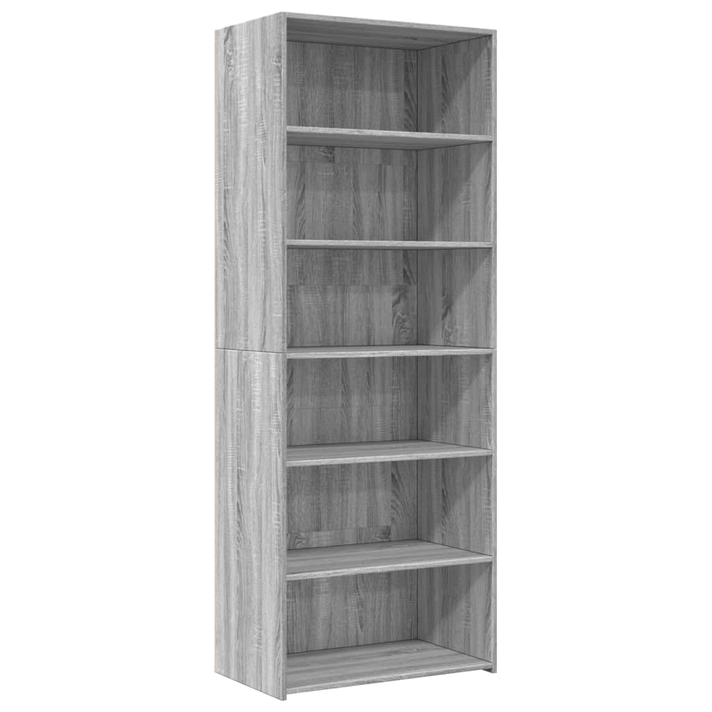 Hoge kast 70x41x185 cm bewerkt hout grijs sonoma eikenkleurig is nu te koop bij PeponiXL, paradijselijk wonen!