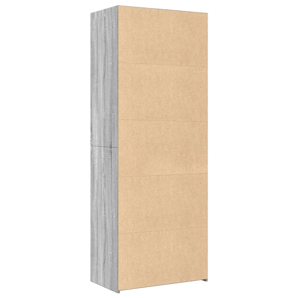 Hoge kast 70x41x185 cm bewerkt hout grijs sonoma eikenkleurig is nu te koop bij PeponiXL, paradijselijk wonen!