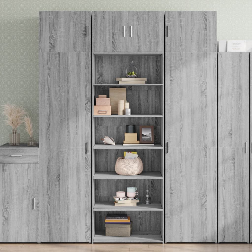 Hoge kast 70x41x185 cm bewerkt hout grijs sonoma eikenkleurig is nu te koop bij PeponiXL, paradijselijk wonen!