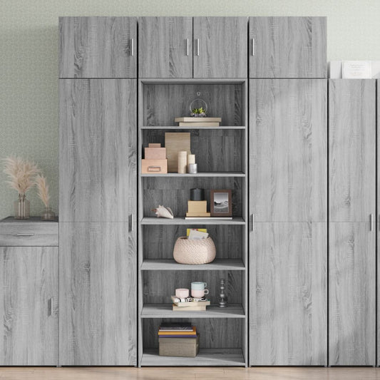 Hoge kast 70x41x185 cm bewerkt hout grijs sonoma eikenkleurig is nu te koop bij PeponiXL, paradijselijk wonen!