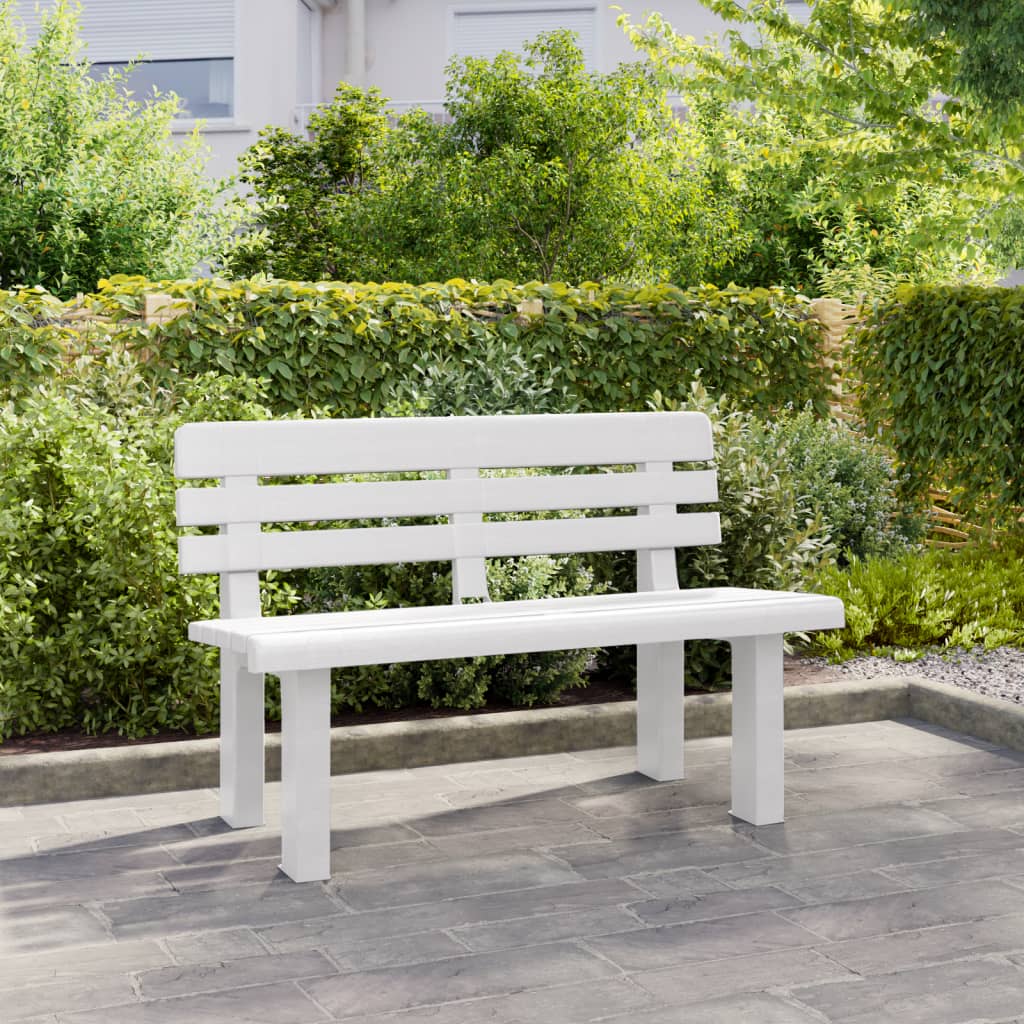 Tuinbankje 110x52x71 cm polypropeen wit is nu te koop bij PeponiXL, paradijselijk wonen!