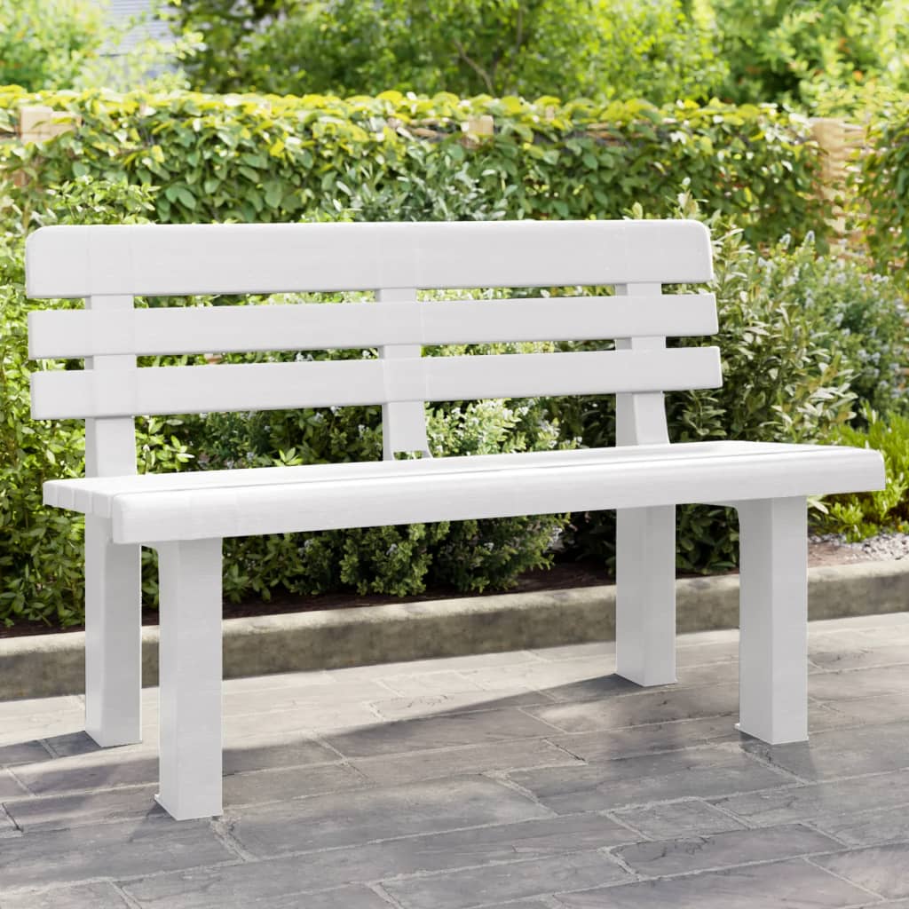 Tuinbankje 110x52x71 cm polypropeen wit is nu te koop bij PeponiXL, paradijselijk wonen!