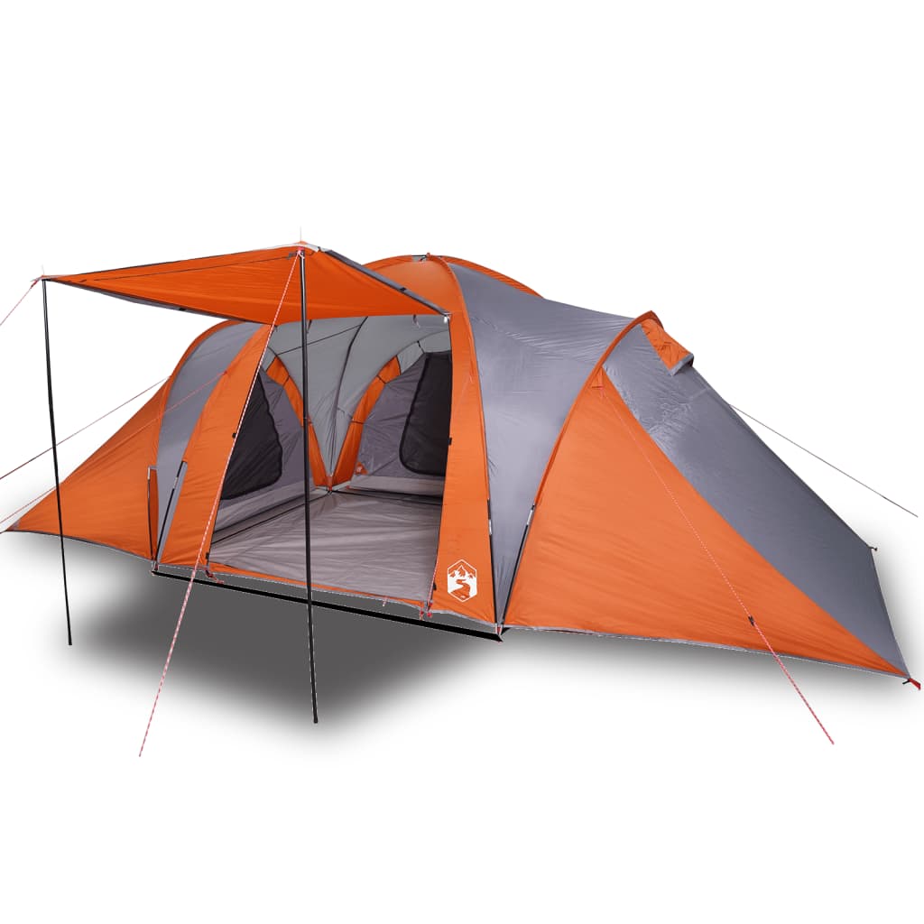 Koepeltent 6-persoons waterdicht grijs en oranje is nu te koop bij PeponiXL, paradijselijk wonen!