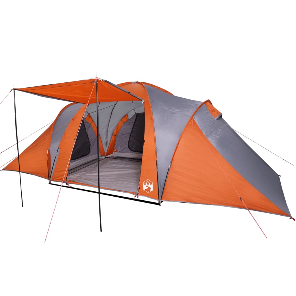 Koepeltent 6-persoons waterdicht grijs en oranje is nu te koop bij PeponiXL, paradijselijk wonen!
