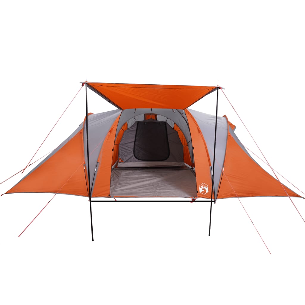 Koepeltent 6-persoons waterdicht grijs en oranje is nu te koop bij PeponiXL, paradijselijk wonen!