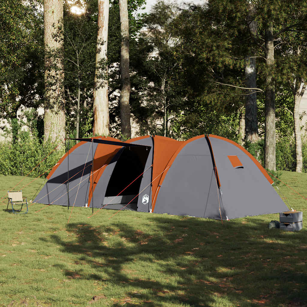 Koepeltent 8-persoons waterdicht grijs en oranje is nu te koop bij PeponiXL, paradijselijk wonen!