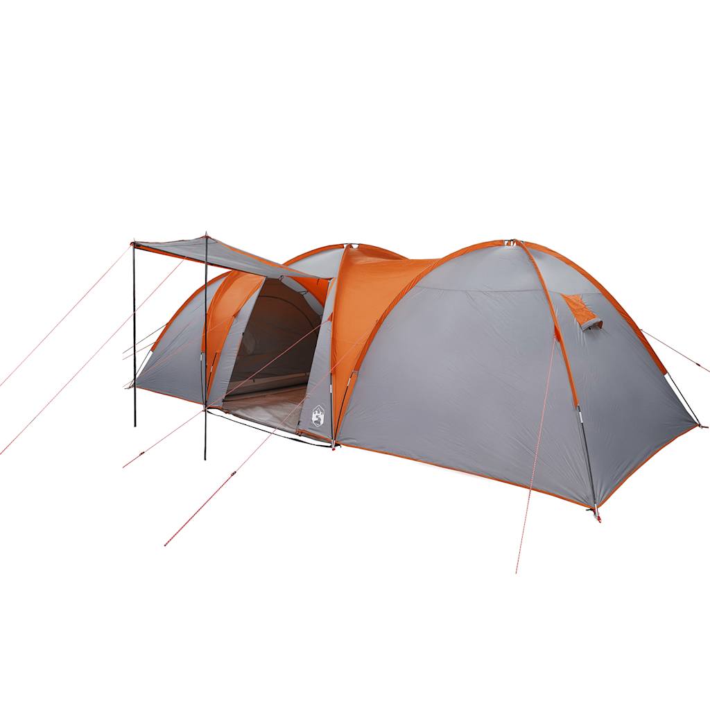 Koepeltent 8-persoons waterdicht grijs en oranje is nu te koop bij PeponiXL, paradijselijk wonen!
