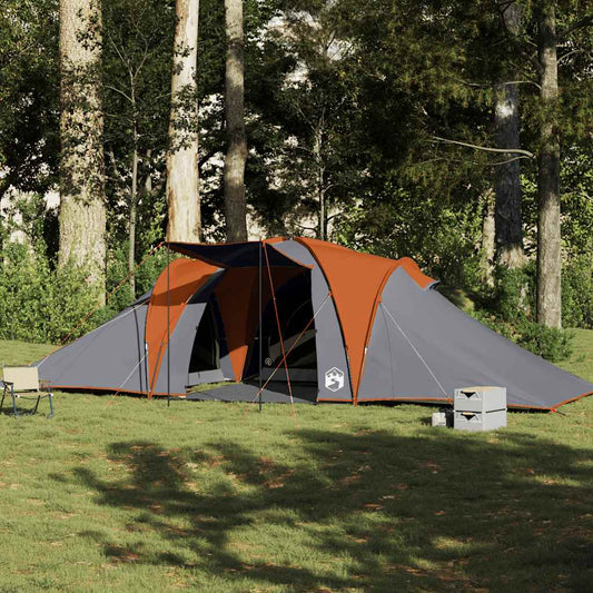 Koepeltent 6-persoons waterdicht grijs en oranje is nu te koop bij PeponiXL, paradijselijk wonen!