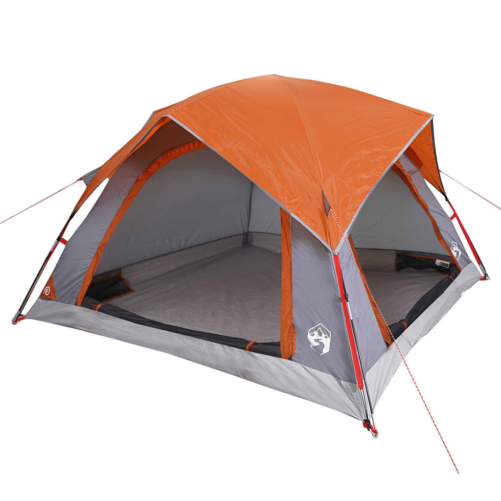 Tent 4-persoons waterdicht grijs en oranje is nu te koop bij PeponiXL, paradijselijk wonen!