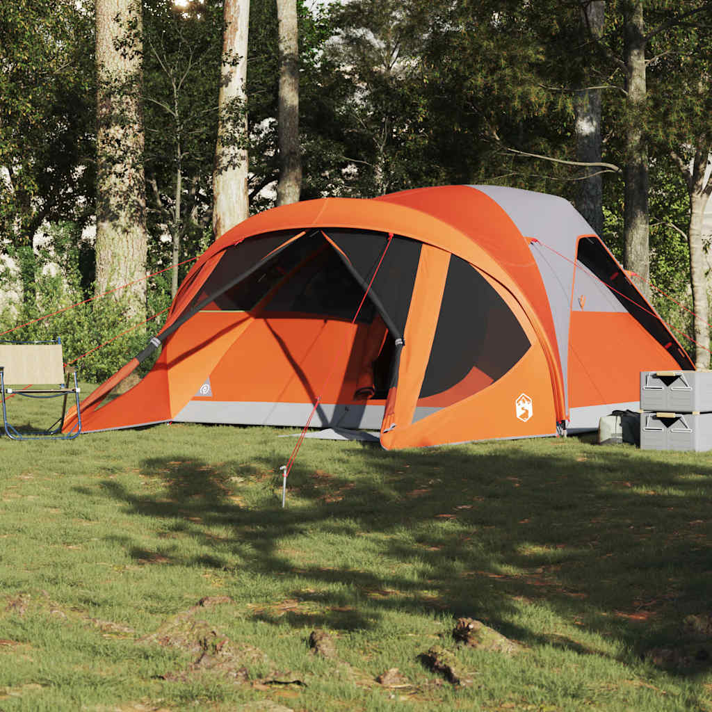 Tunneltent 6-persoons waterdicht grijs en oranje is nu te koop bij PeponiXL, paradijselijk wonen!