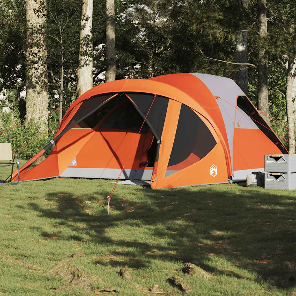 Tunneltent 6-persoons waterdicht grijs en oranje is nu te koop bij PeponiXL, paradijselijk wonen!