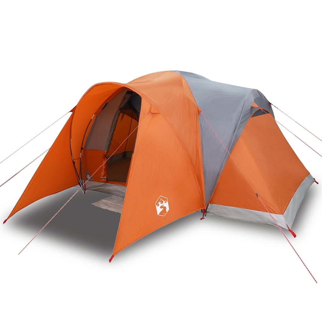 Koepeltent 6-persoons waterdicht grijs en oranje is nu te koop bij PeponiXL, paradijselijk wonen!