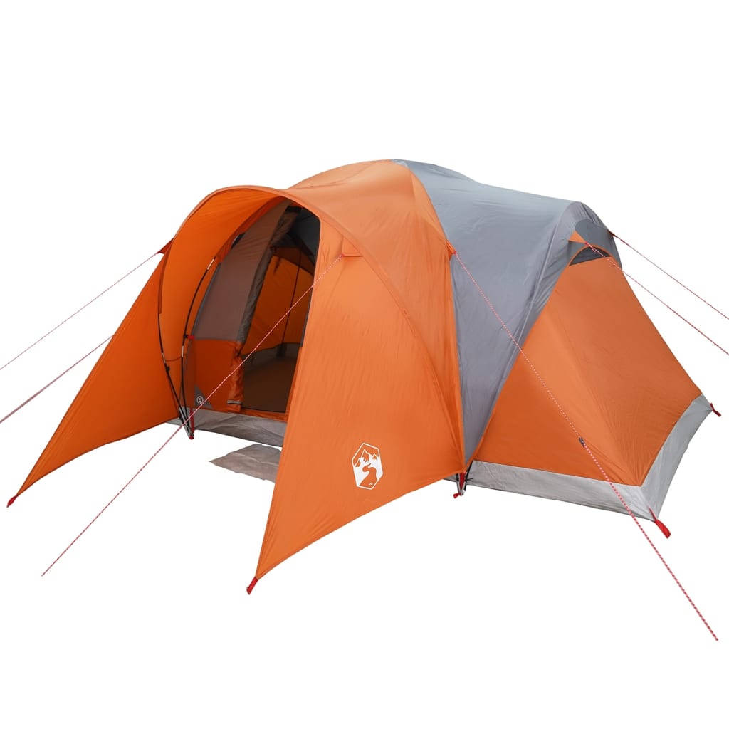Koepeltent 6-persoons waterdicht grijs en oranje is nu te koop bij PeponiXL, paradijselijk wonen!