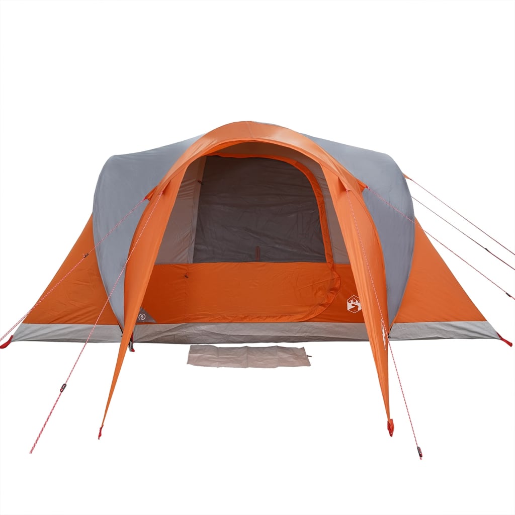 Koepeltent 6-persoons waterdicht grijs en oranje is nu te koop bij PeponiXL, paradijselijk wonen!