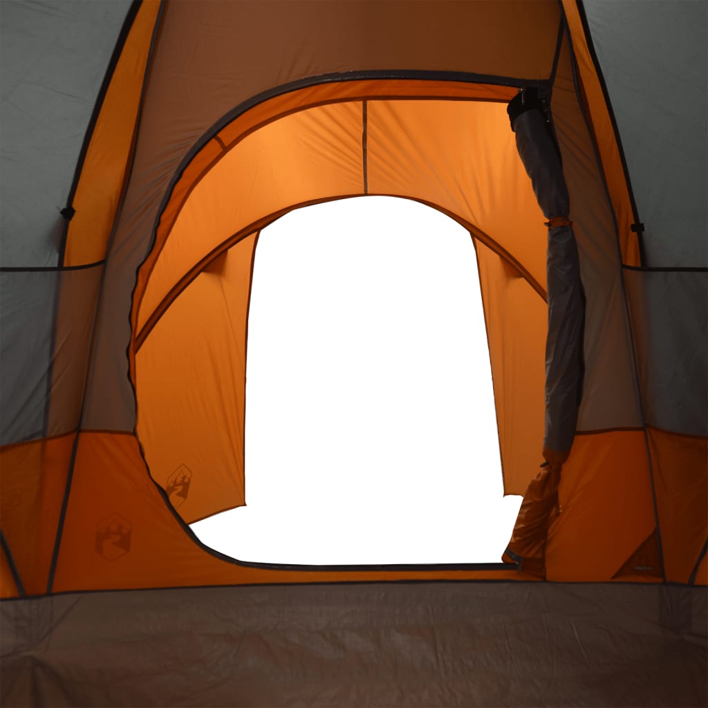 Koepeltent 6-persoons waterdicht grijs en oranje is nu te koop bij PeponiXL, paradijselijk wonen!