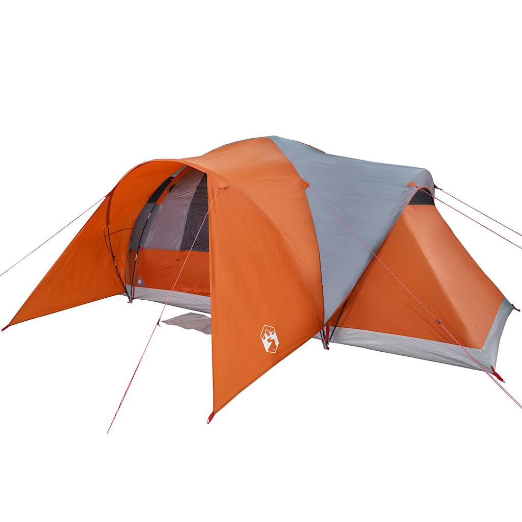 Koepeltent 6-persoons waterdicht grijs en oranje is nu te koop bij PeponiXL, paradijselijk wonen!