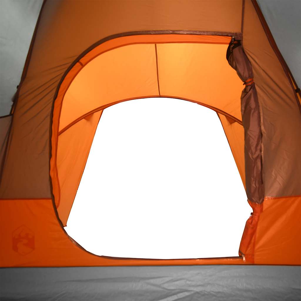 Koepeltent 6-persoons waterdicht grijs en oranje is nu te koop bij PeponiXL, paradijselijk wonen!