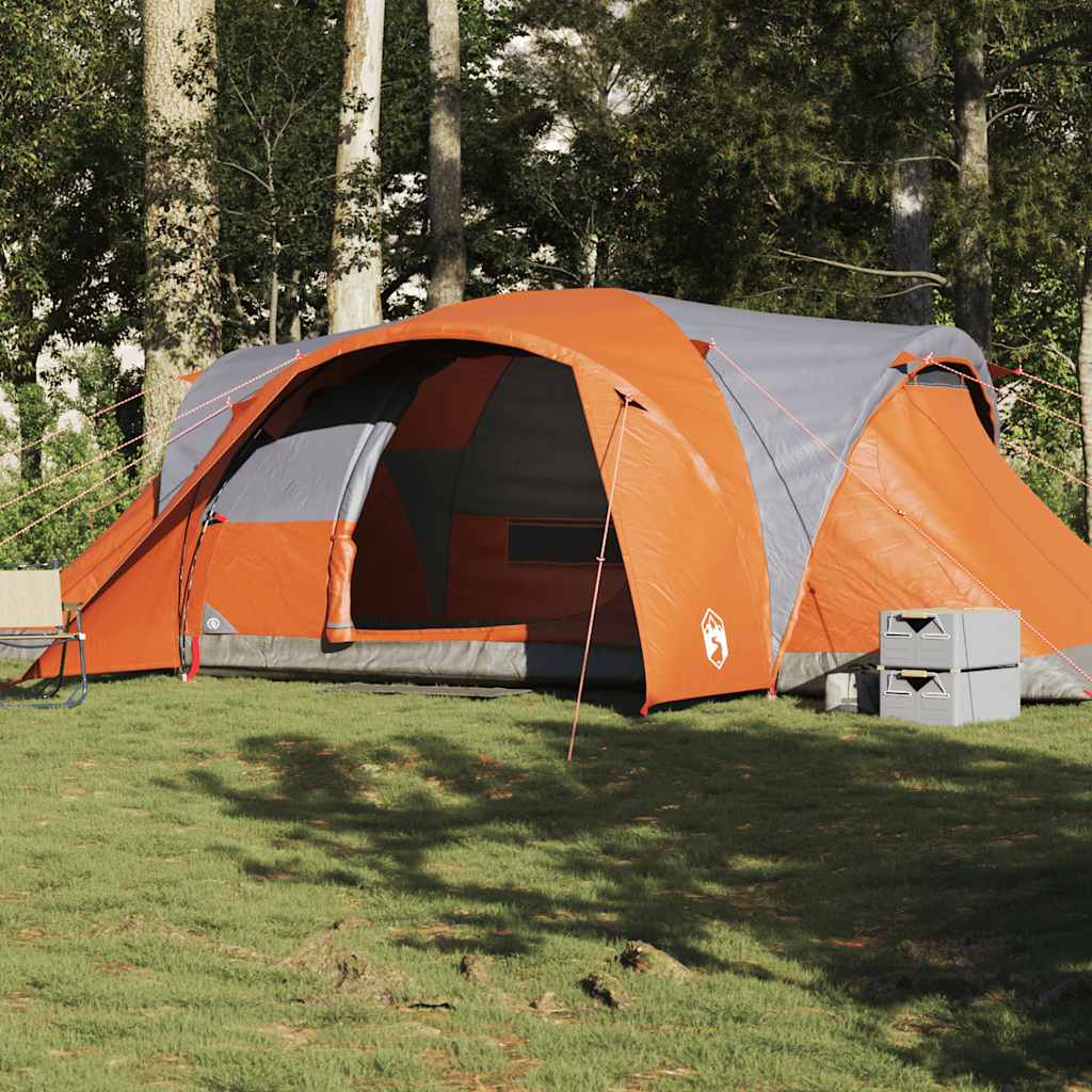 Koepeltent 6-persoons waterdicht grijs en oranje is nu te koop bij PeponiXL, paradijselijk wonen!