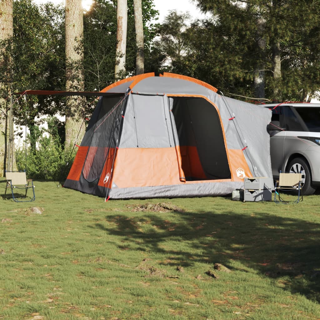 Autotent 4-persoons waterdicht grijs en oranje is nu te koop bij PeponiXL, paradijselijk wonen!