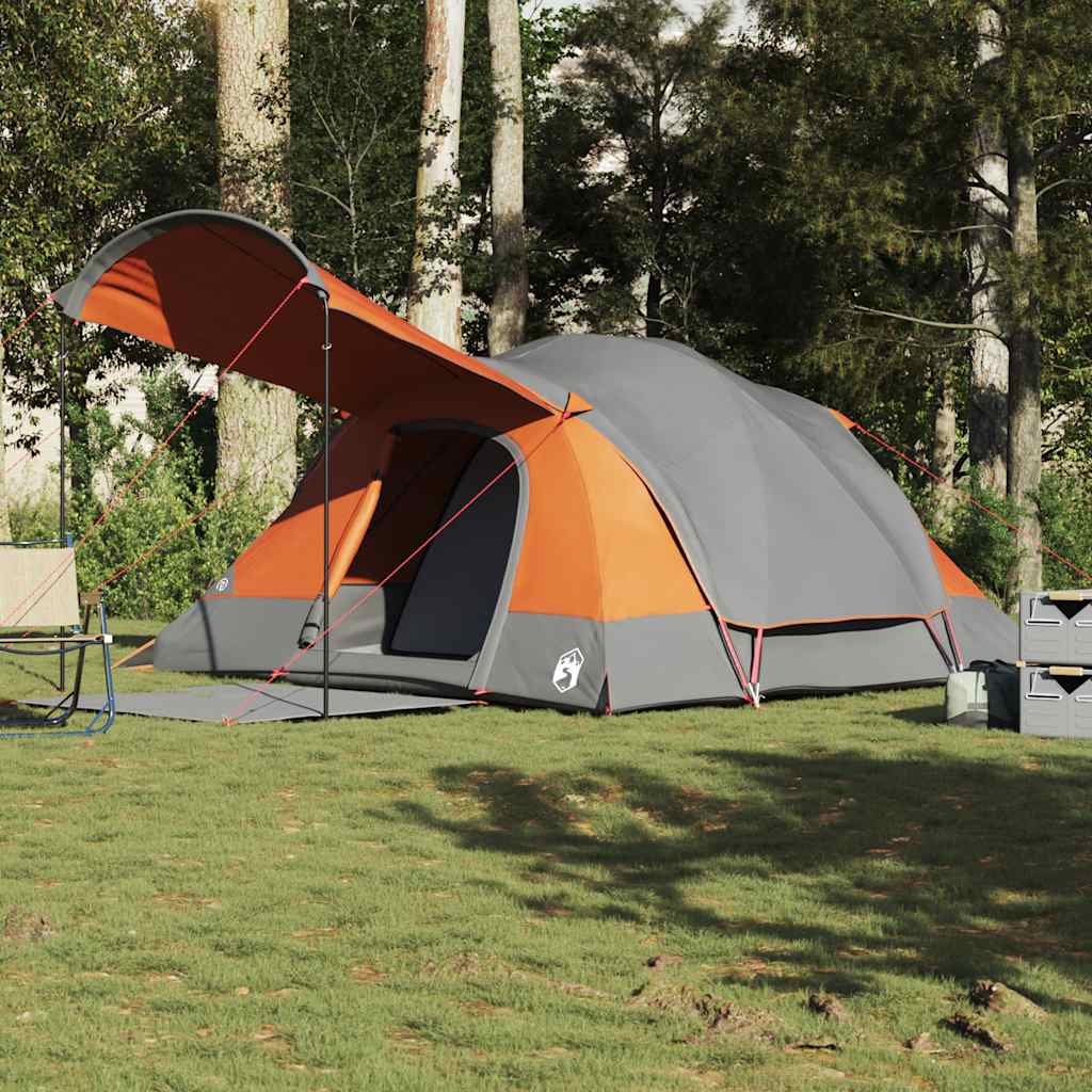 Tunneltent 8-persoons waterdicht grijs en oranje is nu te koop bij PeponiXL, paradijselijk wonen!