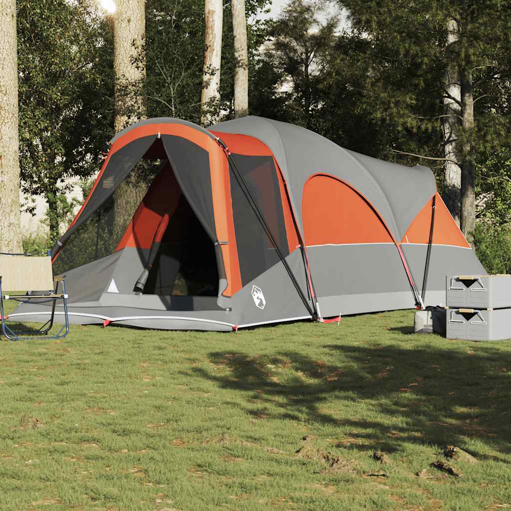 Tunneltent 8-persoons waterdicht grijs en oranje is nu te koop bij PeponiXL, paradijselijk wonen!