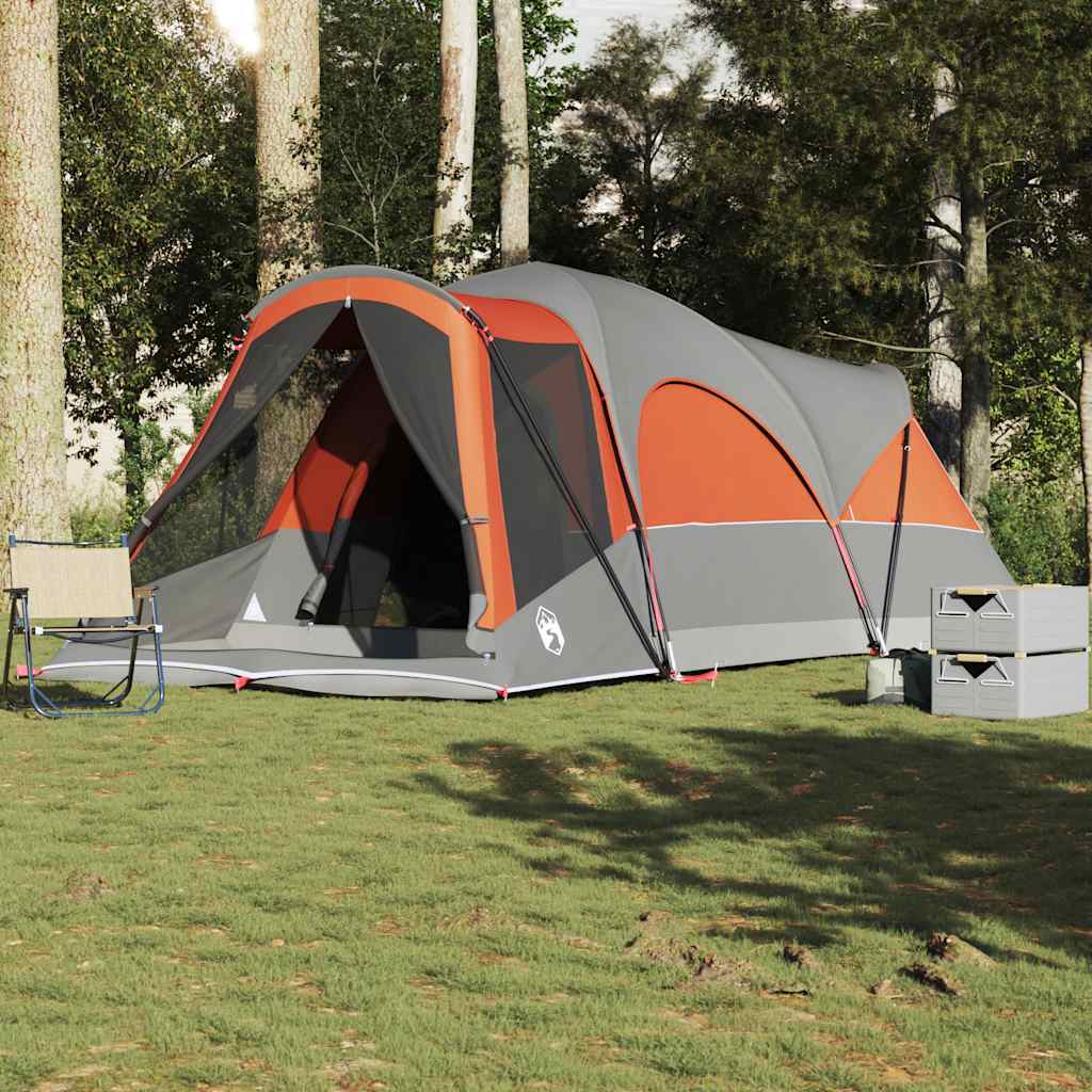 Tunneltent 8-persoons waterdicht grijs en oranje is nu te koop bij PeponiXL, paradijselijk wonen!
