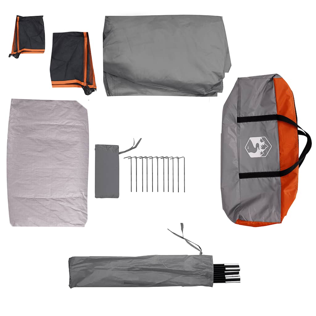 Tent 4-persoons waterdicht grijs en oranje is nu te koop bij PeponiXL, paradijselijk wonen!