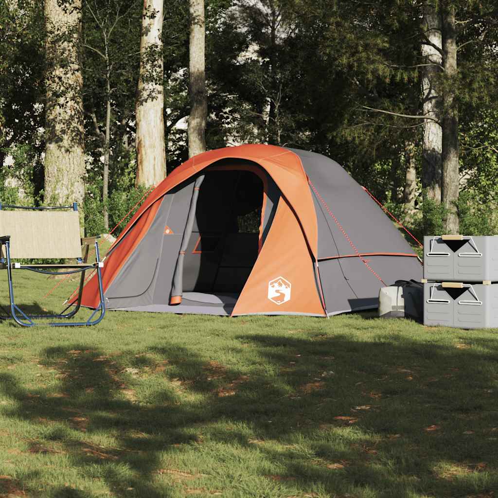 Tent 4-persoons waterdicht grijs en oranje is nu te koop bij PeponiXL, paradijselijk wonen!