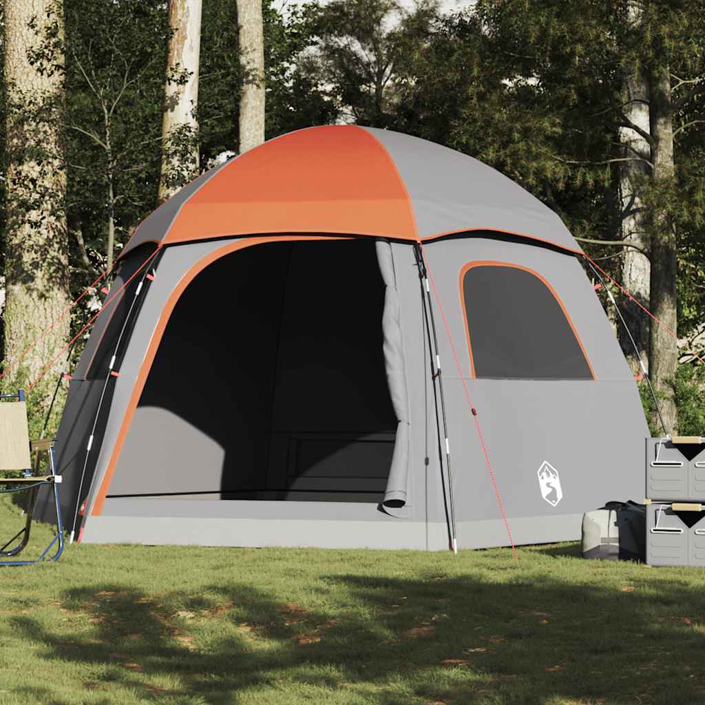 Familietent iglo 6-persoons waterdicht grijs en oranje is nu te koop bij PeponiXL, paradijselijk wonen!