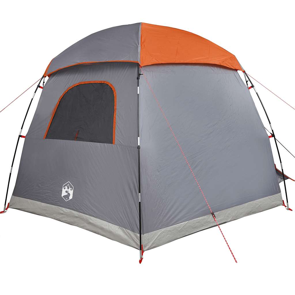 Familietent iglo 6-persoons waterdicht grijs en oranje is nu te koop bij PeponiXL, paradijselijk wonen!
