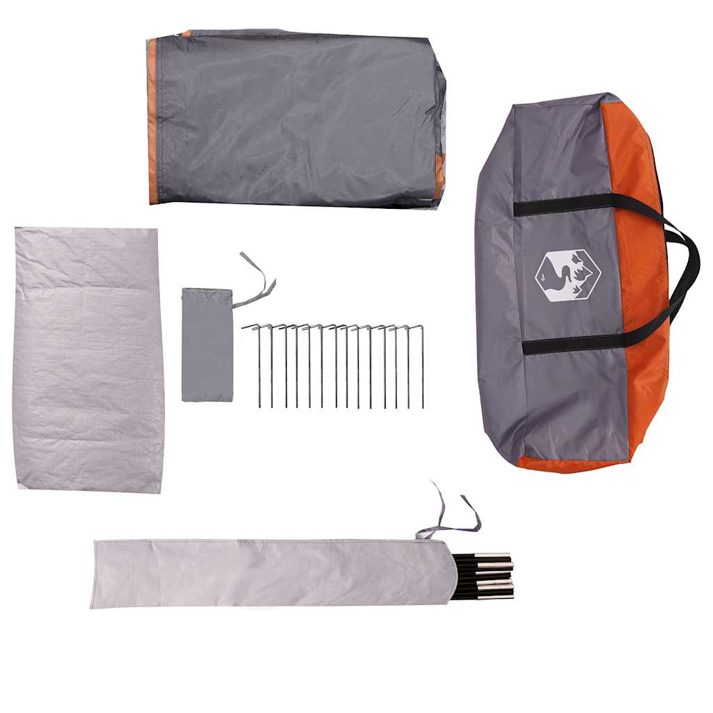 Familietent iglo 6-persoons waterdicht grijs en oranje is nu te koop bij PeponiXL, paradijselijk wonen!