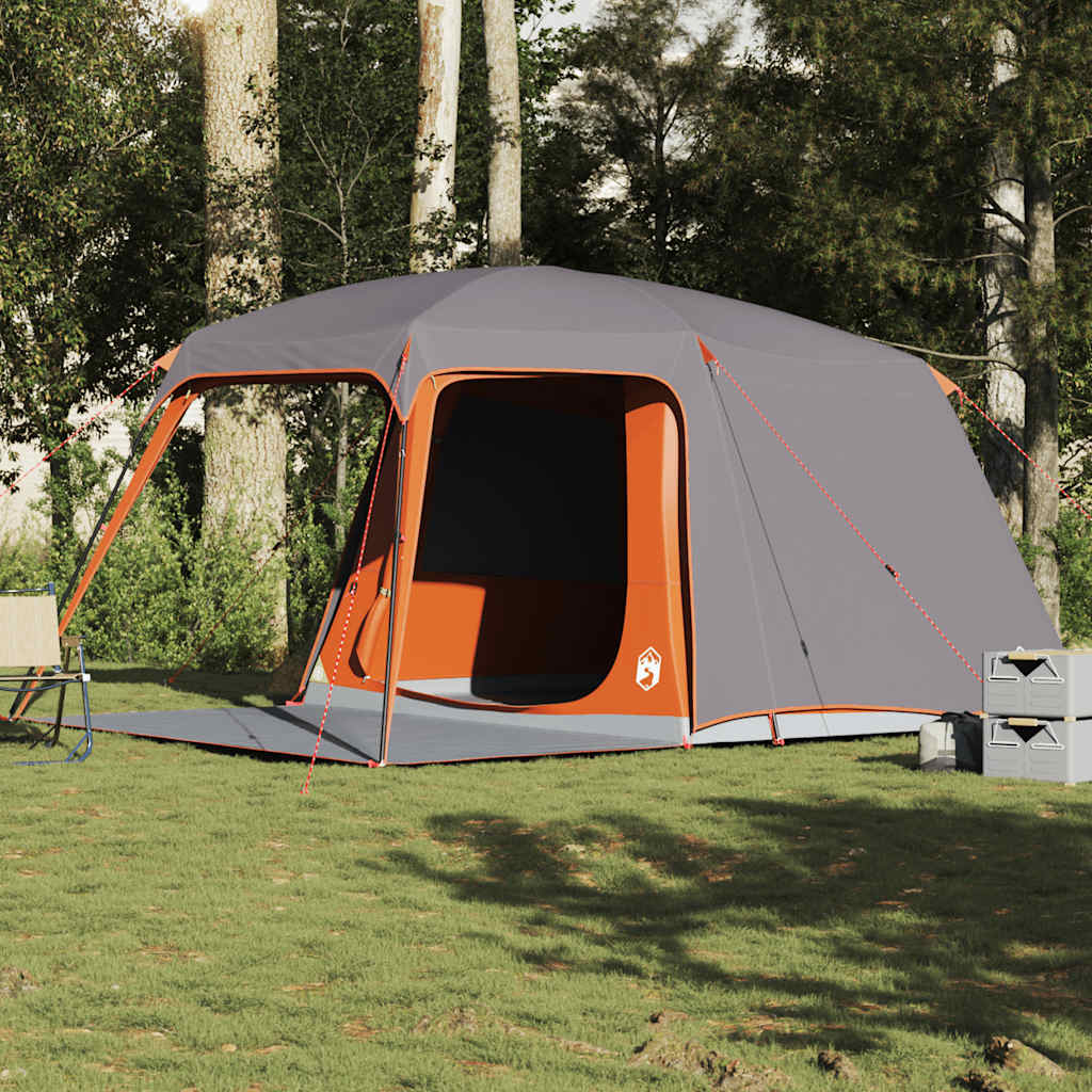Kampeertent met verandakoepel 5persoons waterdicht grijs oranje is nu te koop bij PeponiXL, paradijselijk wonen!