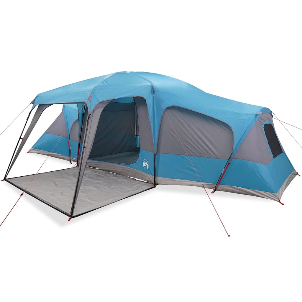 Familietent met verandakoepel 9-persoons waterdicht blauw is nu te koop bij PeponiXL, paradijselijk wonen!