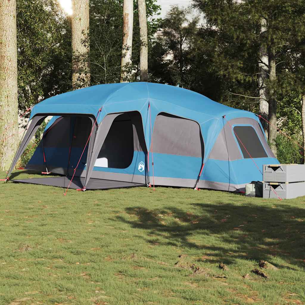 Familietent met verandakoepel 9-persoons waterdicht blauw is nu te koop bij PeponiXL, paradijselijk wonen!