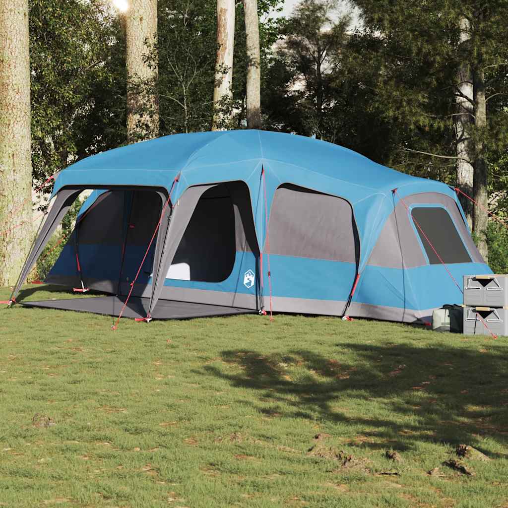 Familietent met verandakoepel 9-persoons waterdicht blauw is nu te koop bij PeponiXL, paradijselijk wonen!
