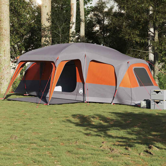 Familietent met verandakoepel 9persoons waterdicht grijs oranje is nu te koop bij PeponiXL, paradijselijk wonen!
