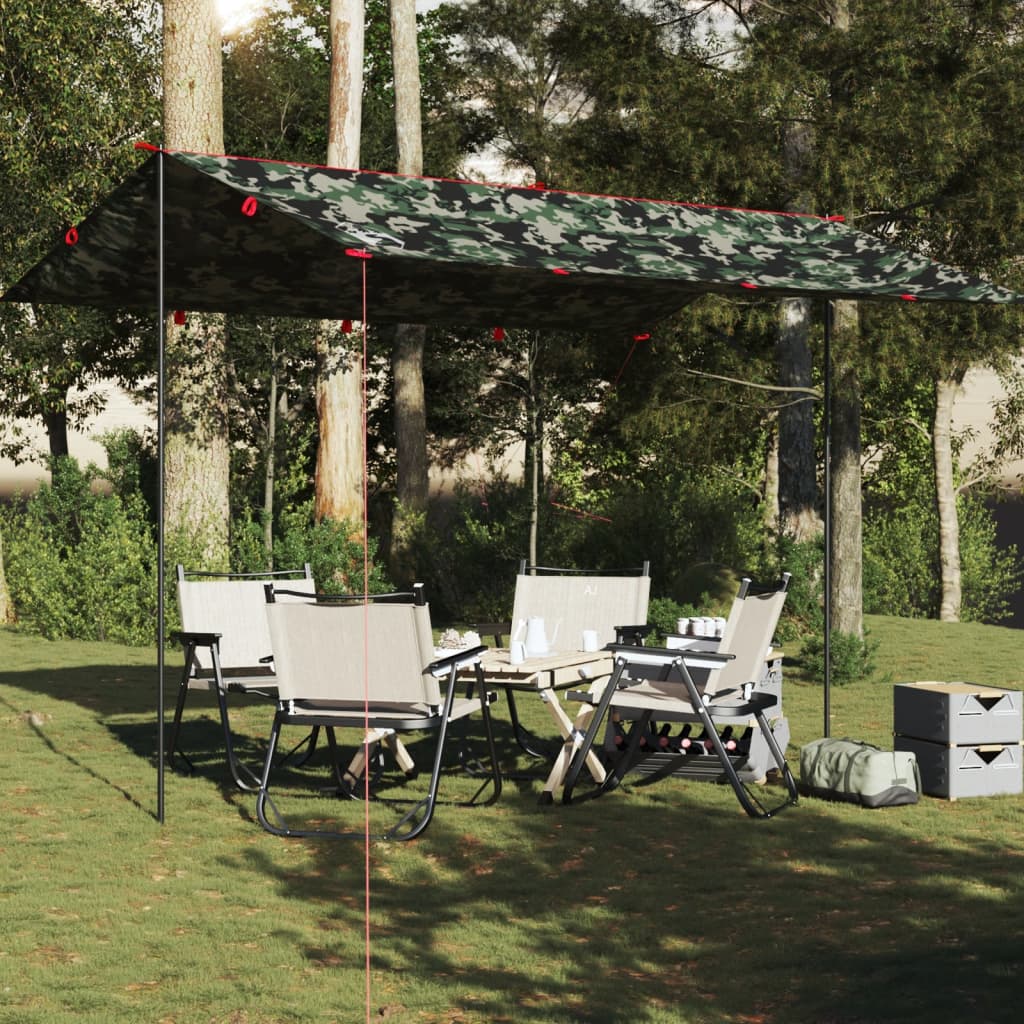 Kampeerluifel waterdicht 406x306 cm camouflage is nu te koop bij PeponiXL, paradijselijk wonen!
