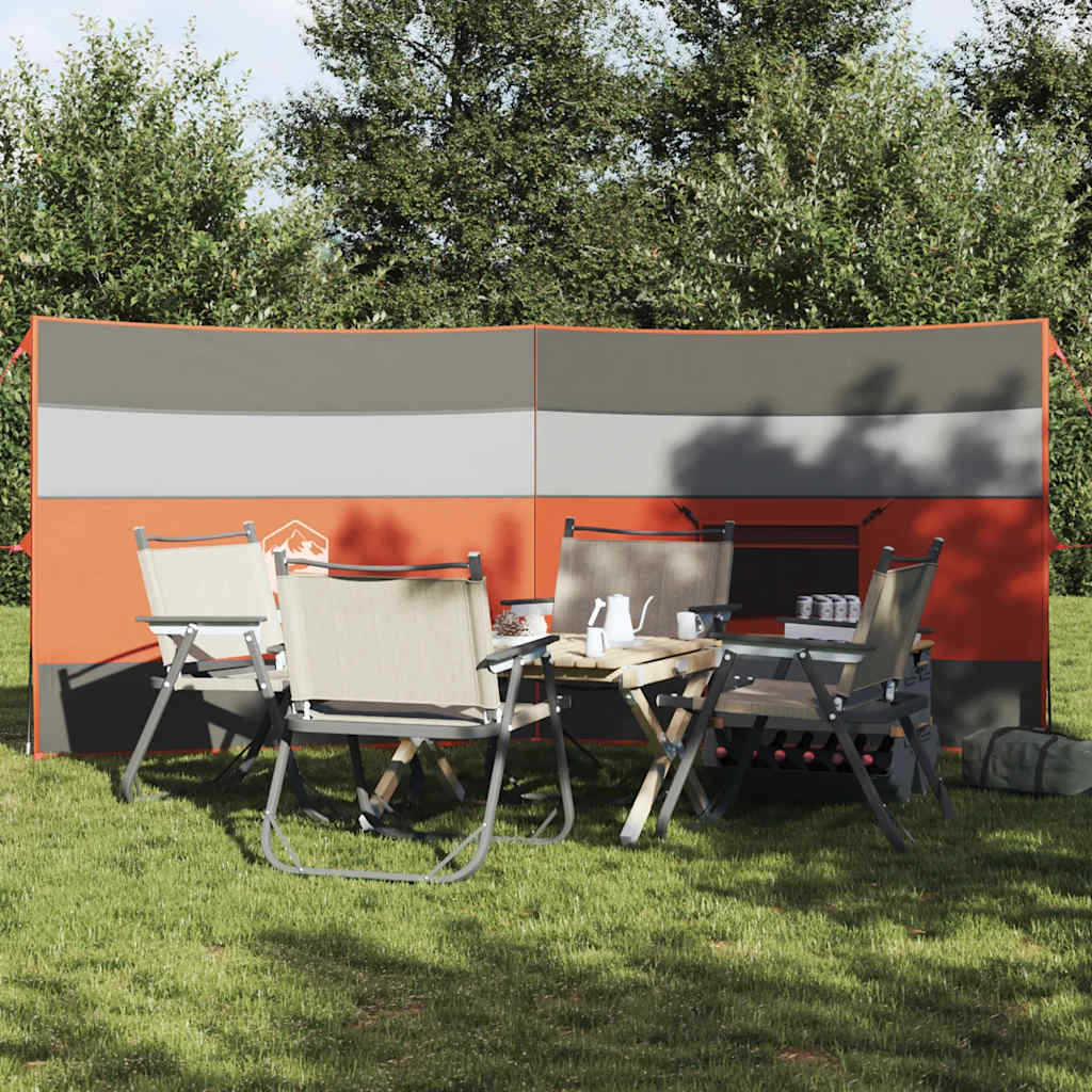 Windscherm camping waterdicht 340x130 cm grijs en oranje is nu te koop bij PeponiXL, paradijselijk wonen!