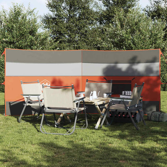 Windscherm camping waterdicht 340x130 cm grijs en oranje is nu te koop bij PeponiXL, paradijselijk wonen!