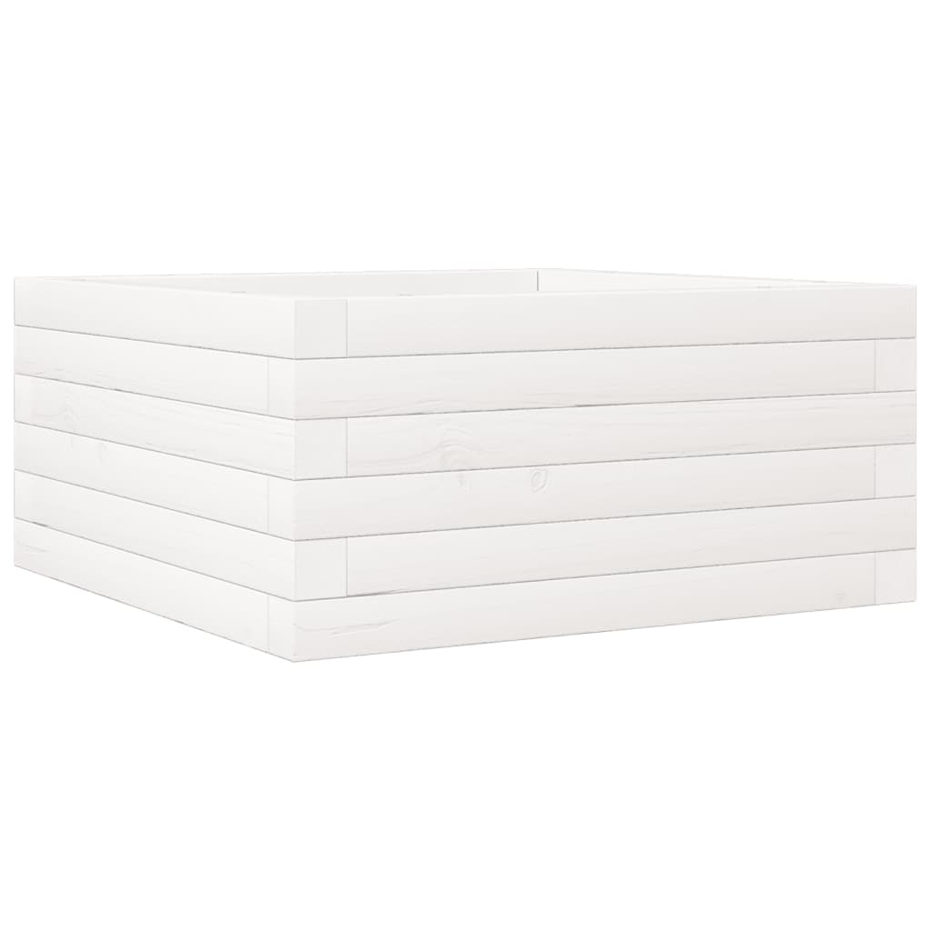 Plantenbak 50x50x23 cm massief grenenhout wit is nu te koop bij PeponiXL, paradijselijk wonen!
