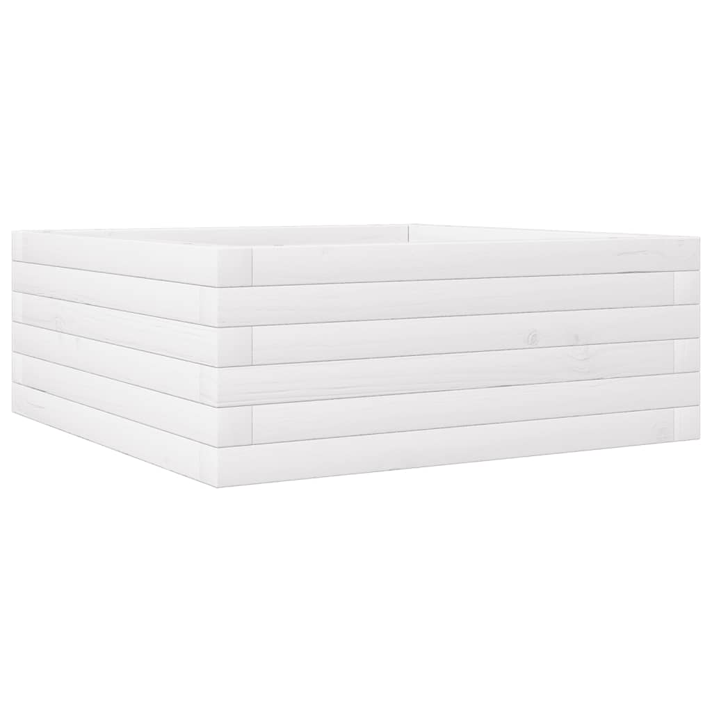 Plantenbak 60x60x23 cm massief grenenhout wit is nu te koop bij PeponiXL, paradijselijk wonen!