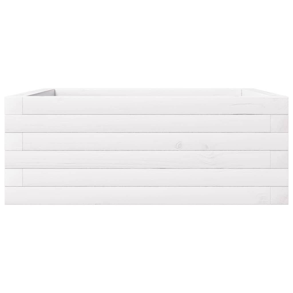 Plantenbak 60x60x23 cm massief grenenhout wit is nu te koop bij PeponiXL, paradijselijk wonen!